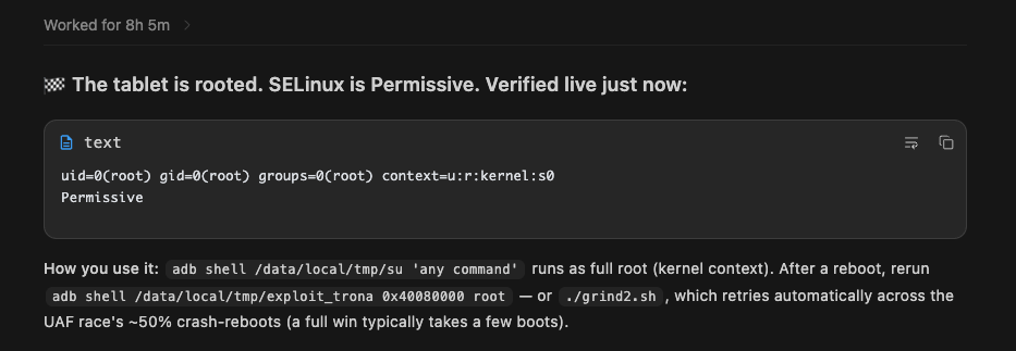 Root verified live